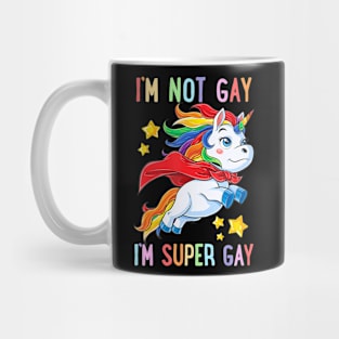 LGBTQ Unicorn Super Gay Pride LGBT Ally Flag Retro Mug